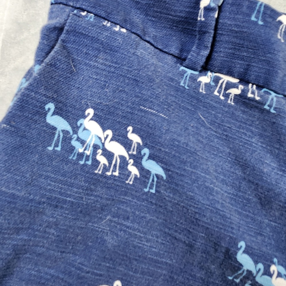 Ann Taylor Loft‎ Riviera Short, Flamingo Design, Navy White Women Size 14, - Picture 2 of 10